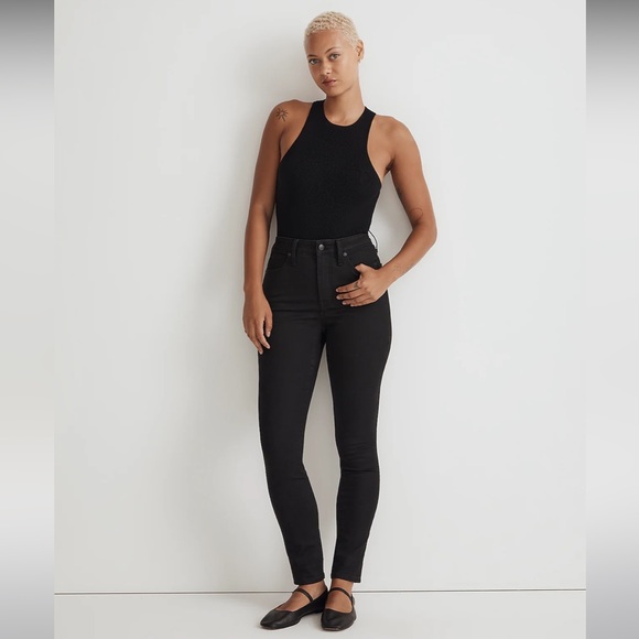 Madewell Denim - Madewell 10" High-Rise Skinny Jeans in Black Frost